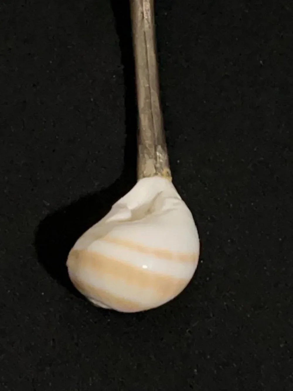 Vintage Mother of Pearl Caviar Serving Spoon Silverplate Sea Shell Handle